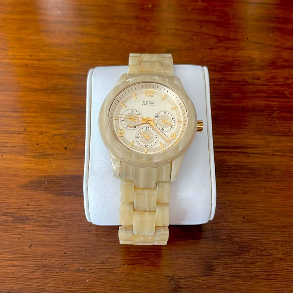 Guess Acrylic Nude Tortoise Watch
